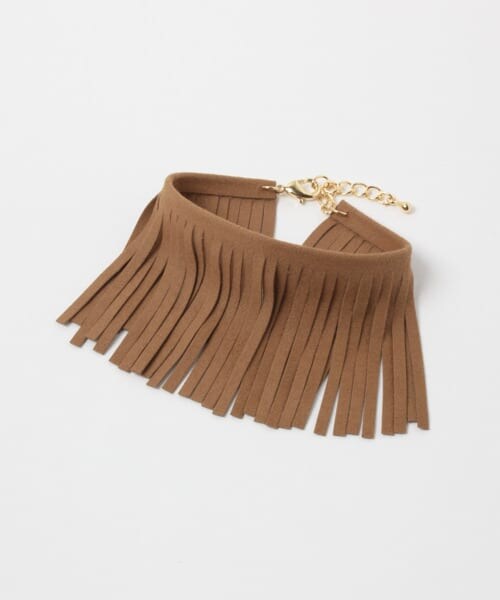 SENSE OF PLACE by URBAN RESEARCH（センスオブプレイスバイアーバンリサーチ）の「RB スエードフリンジブレス（ブレスレット・レディース・CAMEL/L.GRAY・-）」の3枚目の写真