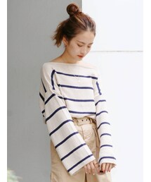 Ungrid | ルーズショートボーダーニット(ニット/セーター)