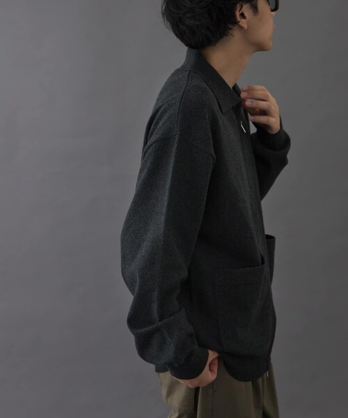 URBAN RESEARCH DOORS（アーバンリサーチドアーズ）の「FORK&SPOON　PROVORONEジップカーディガン（カーディガン/ボレロ・メンズ・CHARCOAL/BROWN・4/5）」の7枚目の写真
