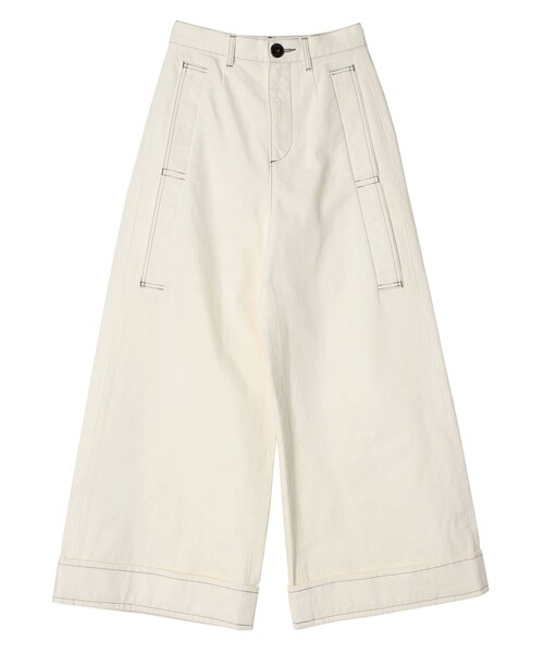 UN3D.（アンスリード）の「BIG DETAIL WIDE DENIM PT【セットアップ着用可能】（デニムパンツ・レディース・インディゴ/ホワイト・38/36）」の3枚目の写真