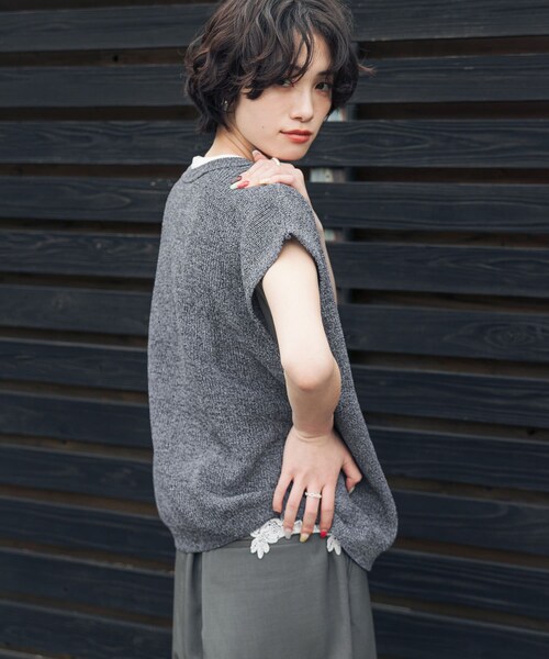 URBAN RESEARCH DOORS（アーバンリサーチドアーズ）の「『UR TECH』Aircare2WAYニットベスト（ベスト・レディース・MIXGRAY/BROWN/BLUE・Free）」の10枚目の写真
