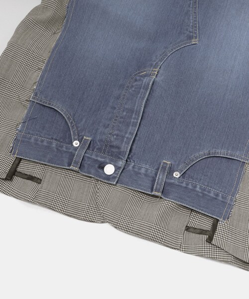 URBAN RESEARCH（アーバンリサーチ）の「STUMBLY　DENIM COMBI NO COLLAR JK（ノーカラージャケット・レディース・STRIPE/GLENCHECK・38）」の9枚目の写真