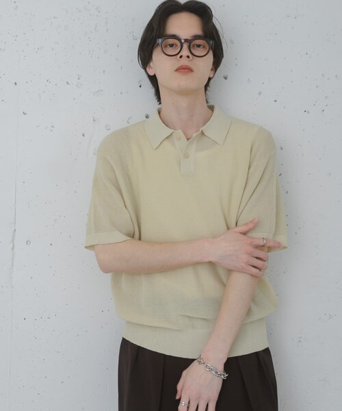SENSE OF PLACE by URBAN RESEARCH(センスオブプレイスバイアーバンリサーチ)の「『ユニセックス/洗濯可』エアリーメランジニットポロシャツ(ニット/セーター・メンズ・IVORY/BLACK/CHARCOAL/MOCHA/NAVY・M/L)」の20枚目の写真