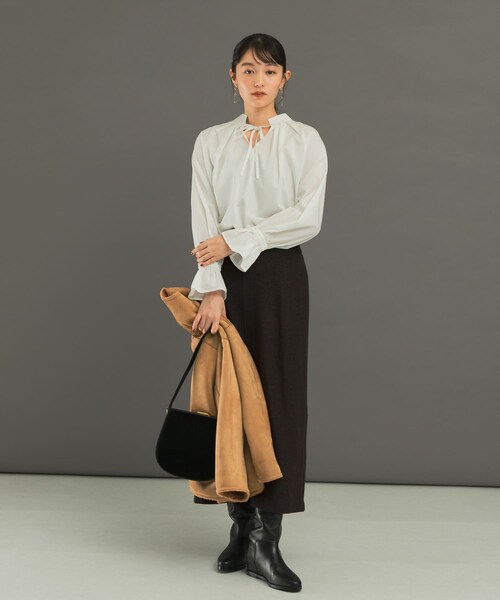 URBAN RESEARCH ROSSO（アーバンリサーチロッソ）の「2WAYボリュームシャツブラウス（シャツ/ブラウス・レディース・OFF WHITE/ORANGE/CHARCOAL・FREE）」の9枚目の写真