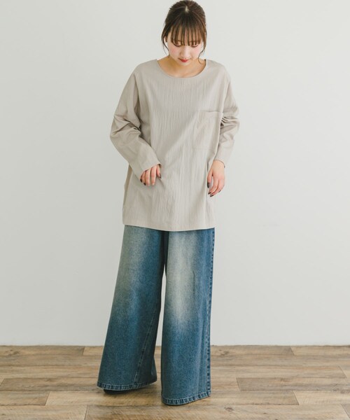 ITEMS URBANRESEARCH（アイテムズ アーバンリサーチ）の「ポケットTブラウス（シャツ/ブラウス・レディース・BLK/GREGE/MNT・FREE）」の13枚目の写真