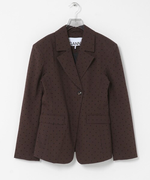 URBAN RESEARCH（アーバンリサーチ）の「GANNI　FLOCKCHECK SUITING BLAZER（テーラードジャケット・レディース・C COFFEE・36）」の3枚目の写真