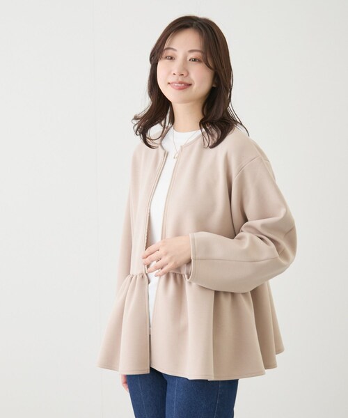 Jayro(ジャイロ)の「ペプラムノーカラージャケット(ノーカラージャケット・レディース・ブラック/グレー系/ホワイト系・M)」の20枚目の写真