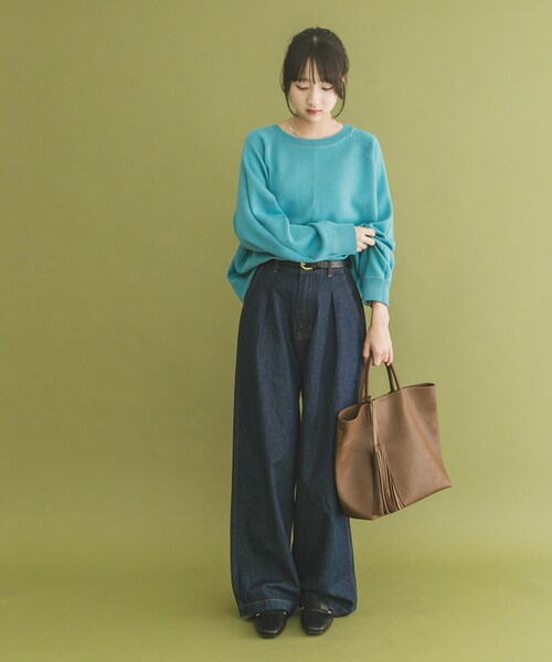 ITEMS URBANRESEARCH(アイテムズ アーバンリサーチ)の「リバーシブルスウェットライクニット(ニット/セーター・レディース・GRY×BLU/NVY×RED/YEO×BRN・FREE)」の7枚目の写真