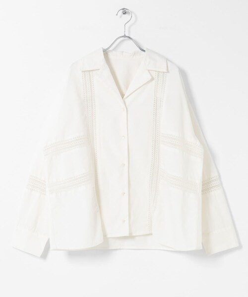 URBAN RESEARCH Sonny Label（アーバンリサーチサニーレーベル）の「ブロッキングレースコットンシャツジャケット（テーラードジャケット・レディース・キナリ/ブラック・Free）」の11枚目の写真