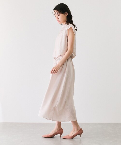 Jayro（ジャイロ）の「レーヨンナイロンオーガン袖フリルワンピース（ワンピース・レディース・ブラック/オフホワイト/ブルー/ピンク・M）」の11枚目の写真