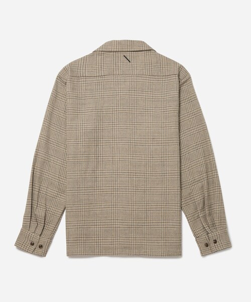Saturdays NYC（サタデーズ ニューヨークシティ ）の「Open Collar Cotton Wool Twill Check L/S Shirt（シャツ/ブラウス・メンズ・ベージュ系/ブラック系・L/M/XL）」の8枚目の写真