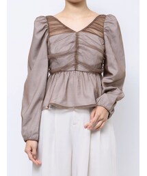 RESEXXY | シャーリングチュールチュニック(シャツ/ブラウス)