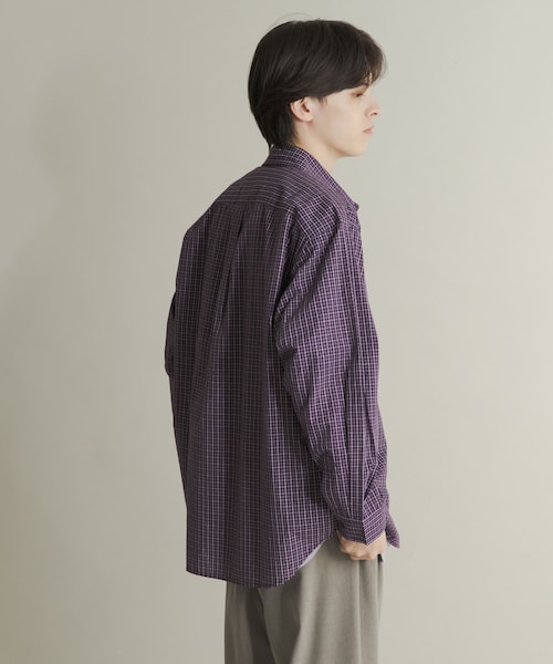 SENSE OF PLACE by URBAN RESEARCH(センスオブプレイスバイアーバンリサーチ)の「マイクログラフチェックロングスリーブシャツ(シャツ/ブラウス・メンズ・WHT×BLK/BLK×WHT/D.PPL×WHT・M/L)」の3枚目の写真