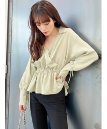 GYDA | カフスレースアップ カシュクールデザインブラウス(シャツ/ブラウス)