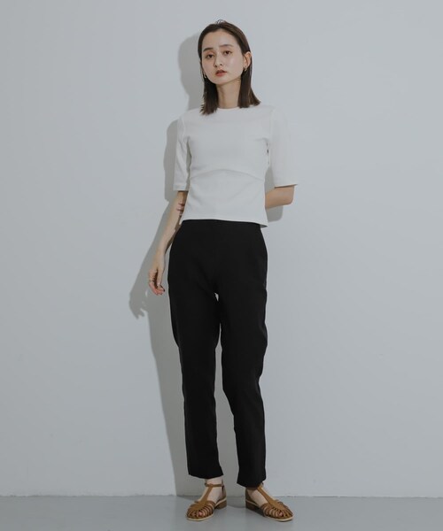 SENSE OF PLACE by URBAN RESEARCH(センスオブプレイスバイアーバンリサーチ)の「ウエストリブコンパクトトップ(Tシャツ/カットソー・レディース・L.GRAY/IVORY/BLACK/RED・one)」の9枚目の写真