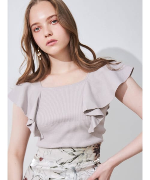 マーキュリーさん専用 ボウタイ付ラッフルコンパクトニット[品番：MKSW0042205