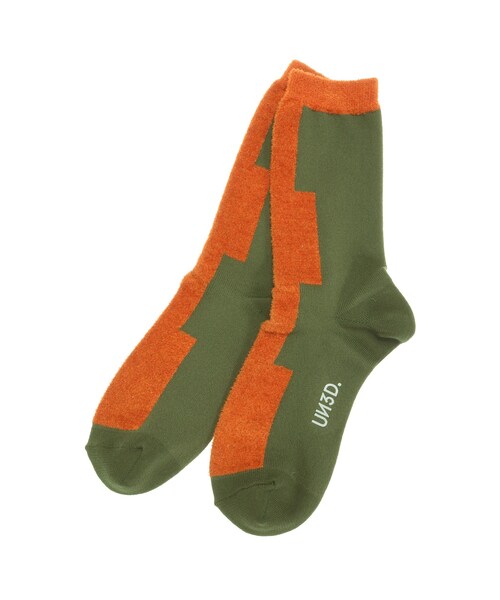 UN3D.(アンスリード)の「BLOCK LINE SOCKS(ソックス/靴下・レディース・レッド/オレンジ/ネイビー・F)」の12枚目の写真
