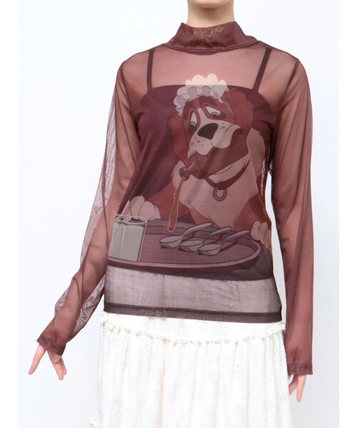 merry jenny（メリージェニー）の「【ディズニーコレクション】ナナ/デザインシアートップス（Tシャツ/カットソー・レディース・ブラウン・F）」の7枚目の写真