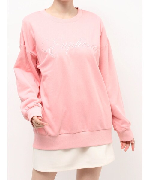RESEXXY（リゼクシー）の「エンブロイダリーロゴスウェットトップス（スウェット・レディース・ホワイト/ピンク/ネイビー・F）」の3枚目の写真
