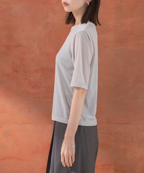 URBAN RESEARCH ROSSO（アーバンリサーチロッソ）の「シアーベロアTシャツ（Tシャツ/カットソー・レディース・MINT/GREIGE/CORAL・FREE）」の12枚目の写真