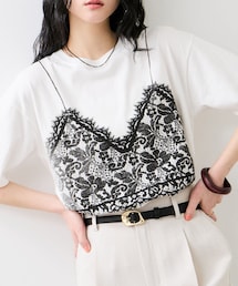 VIS | トロンプルイユプリントTシャツ(Tシャツ/カットソー)