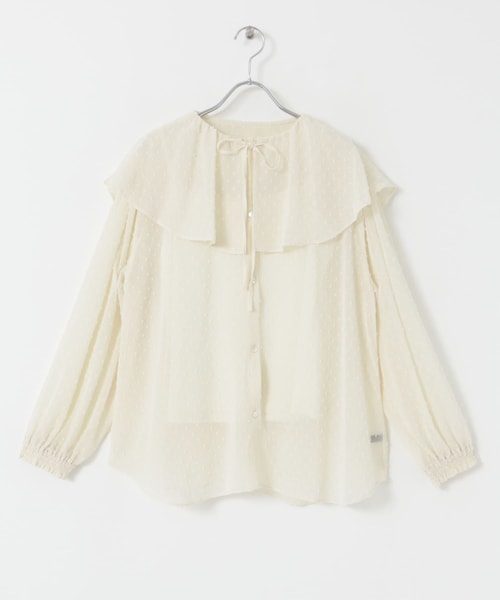 URBAN RESEARCH ROSSO（アーバンリサーチロッソ）の「ジャガードケープブラウス（シャツ/ブラウス・レディース・off/camel/black・FREE）」の10枚目の写真