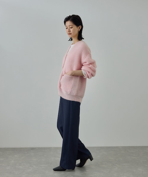 ROPE'（ロペ）の「スーパーキッドモヘヤVネックカーディガン/イージーケア（カーディガン/ボレロ・レディース・ピンク系/チャコール・F）」の14枚目の写真