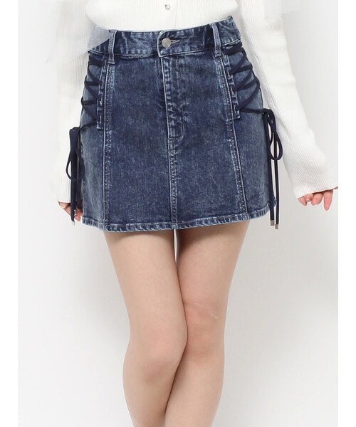 EATME（イートミー）の「サイドレースアップデニムスカート（デニムスカート・レディース・ブラック/ピンク/ブルー・S/M）」の7枚目の写真