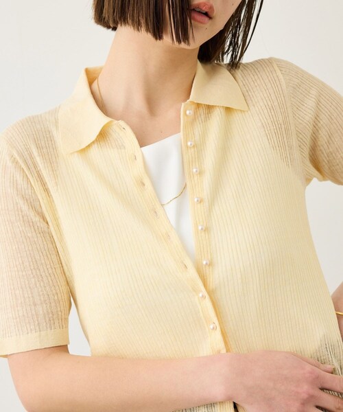 ROPE'（ロペ）の「シルクリネンポロ襟ニットカーディガン/イージーケア（カーディガン/ボレロ・レディース・ブラック/ネイビー/クリーム・F）」の13枚目の写真