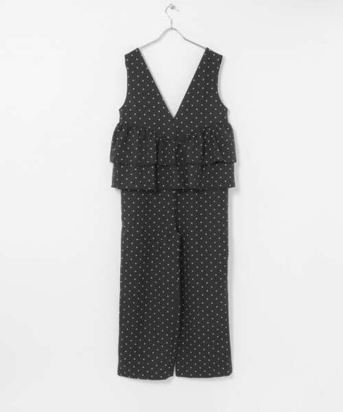 URBAN RESEARCH Sonny Label（アーバンリサーチサニーレーベル）の「『WEB限定』レイヤードフリルオールインワン（つなぎ/オールインワン・レディース・ブラック/グレー/ドット・36/38）」の14枚目の写真