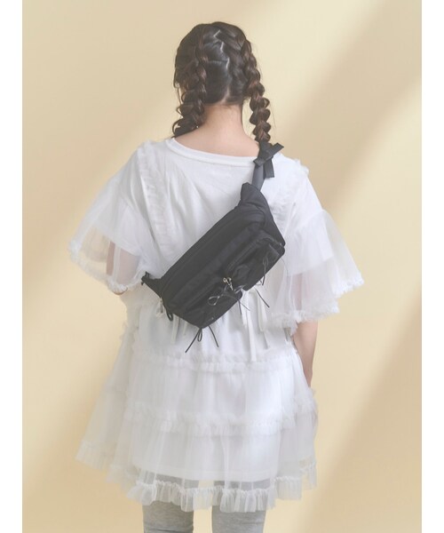 merry jenny（メリージェニー）の「リボンマルチウェイバッグ（ボディバッグ/ウエストポーチ・レディース・オフホワイト/ブラック/ミントグリーン・F）」の3枚目の写真