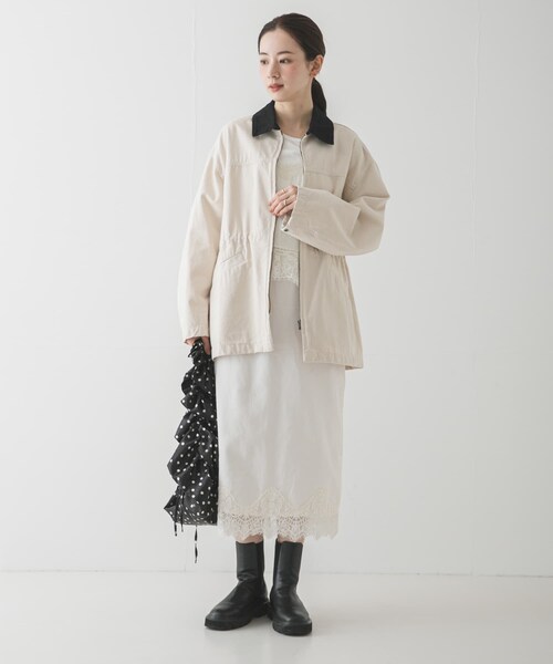 URBAN RESEARCH（アーバンリサーチ）の「ドロストカバーオール（カバーオール・レディース・NATURAL/PINK/NAVY・Free）」の14枚目の写真