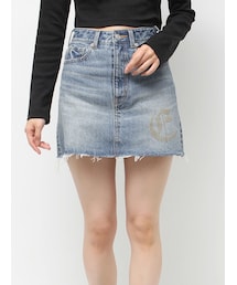 EVRIS | ワンポイントスタッズデニムミニスカート【セットアップ着用可能】(デニムスカート)