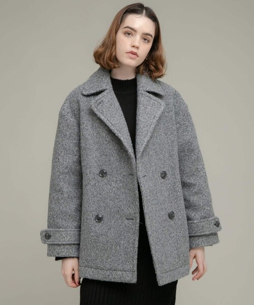 URBAN RESEARCH Sonny Label（アーバンリサーチサニーレーベル）の「ウールライクカーリーシャギーコクーンコート（テーラードジャケット・レディース・エクリュ/グレー/チャコール・FREE）」の20枚目の写真