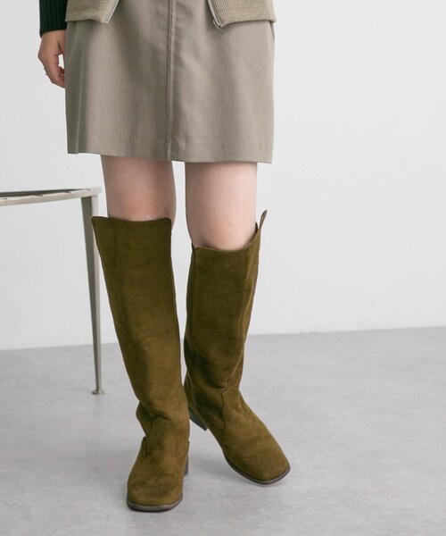 KBF（ケイビーエフ）の「スエードロングブーツ（ブーツ・レディース・KHAKI/BEIGE・37/38）」の11枚目の写真