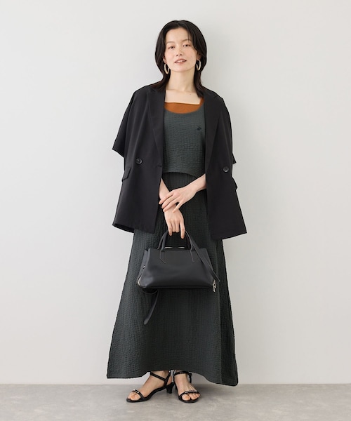 ROPE' PICNIC(ロペピクニック)の「【BEVERLYHILLS POLO CLUB】ふくれジャガードキャミワンピース(ワンピース・レディース・ブラック/キナリ/ブラウン・F)」の13枚目の写真