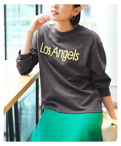 nissen（ニッセン）の「大きいサイズ 綿100％立体ロゴ刺しゅう長袖Tシャツ（Tシャツ/カットソー・レディース・オフホワイト/ネイビー/ミントグリーン/チャコールグレー・L/LL/3L/4L/5L/6L/8L/10L）」の17枚目の写真