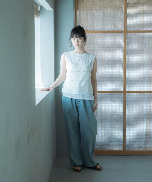 URBAN RESEARCH DOORS（アーバンリサーチドアーズ）の「『別注』olu’ment×DOORS　コットンモス刺繍キャミソール（キャミソール・レディース・IVORY・one）」の9枚目の写真