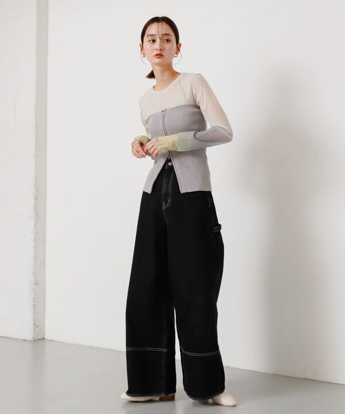 SENSE OF PLACE by URBAN RESEARCH（センスオブプレイスバイアーバンリサーチ）の「ラメジップニットビスチェ（その他トップス・レディース・GRAY/BLACK/YELLOW・one）」の17枚目の写真