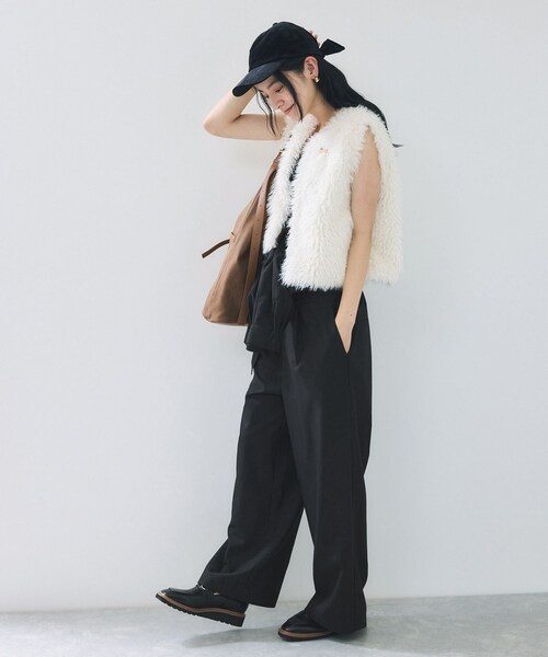 VIS（ビス）の「ポケットディテールジャンプスーツ（つなぎ/オールインワン・レディース・ブラック/ダークブラウン・F）」の5枚目の写真