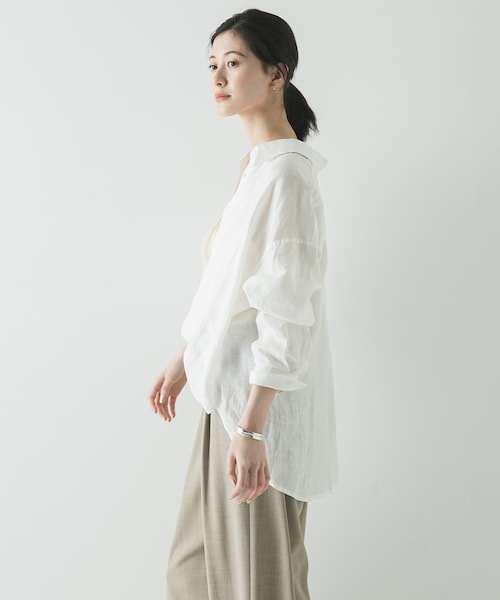 URBAN RESEARCH（アーバンリサーチ）の「リネン2WAYシャツ（シャツ/ブラウス・レディース・PINKSTRIPE/BROWN/BEIGE/BLUESTRIPE/WHITE/BEG STRIPE・Free）」の10枚目の写真