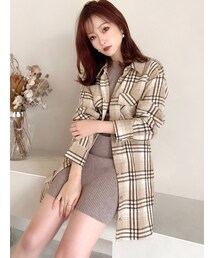 RESEXXY | ラージチェックシャツワンピース(ワンピース)