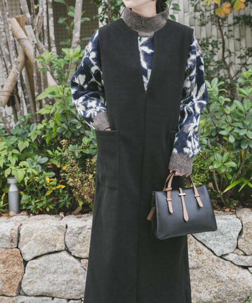 ITEMS URBANRESEARCH(アイテムズ アーバンリサーチ)の「ジャージメルトンジャンパースカート(ワンピース・レディース・GRY/BLK・Free)」の8枚目の写真