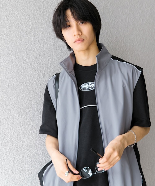 SENSE OF PLACE by URBAN RESEARCH(センスオブプレイスバイアーバンリサーチ)の「ブロックドデザインTシャツ(5分袖)(Tシャツ/カットソー・メンズ・BLK×WHT/GRN×ORG/BLU×YEL・M/L)」の11枚目の写真