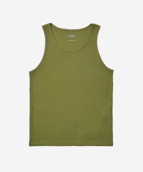 Saturdays NYC（サタデーズ ニューヨークシティ ）の「Rib Knit Tank（タンクトップ・メンズ・オリーブ/ネイビー・L/M/S）」の2枚目の写真