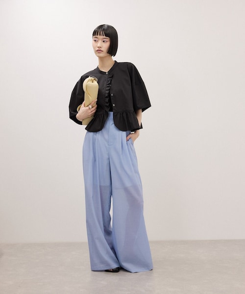 ADAM ET ROPE'（アダムエロペ）の「【定番】TWシアートロタックパンツ/接触冷感/防シワ（スラックス・レディース・ブラック/ベージュ/サックス・34/36/38）」の22枚目の写真