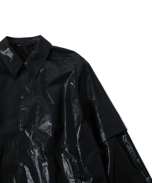 ADAM ET ROPE'（アダムエロペ）の「2WAYスリーブコーティングシャツブルゾン（ブルゾン・レディース・ブラック/カーキ・F）」の22枚目の写真