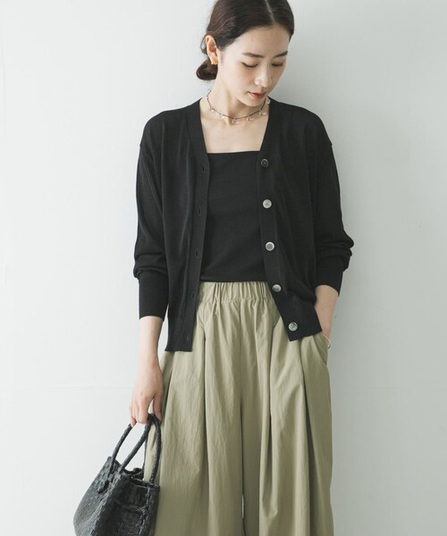 URBAN RESEARCH（アーバンリサーチ）の「UVカット加工Vネックカーディガン（カーディガン/ボレロ・レディース・RED/MINT/BLACK・Free）」の5枚目の写真