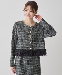 Jayro（ジャイロ）の「裾フリルツイードジャケット（カーディガン/ボレロ・レディース）」