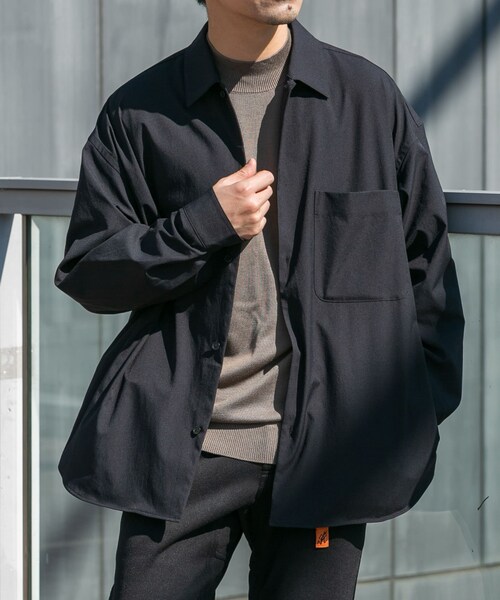 URBAN RESEARCH ROSSO（アーバンリサーチロッソ）の「『セットアップ対応』MARUI ORIMONO　3H DryFabricストレッチシャツジャケット（テーラードジャケット・メンズ・BLACK/NAVY・M/L/XL）」の3枚目の写真